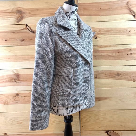 Tex by MaxAzria double breasted tweed button up blazer jacket S - Picture 3 of 16